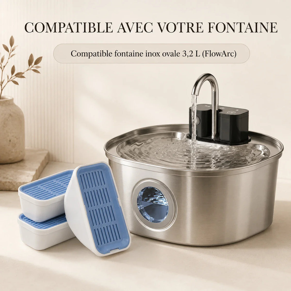 Filtres compatibles fontaine inox ovale FlowArc 3,2 L