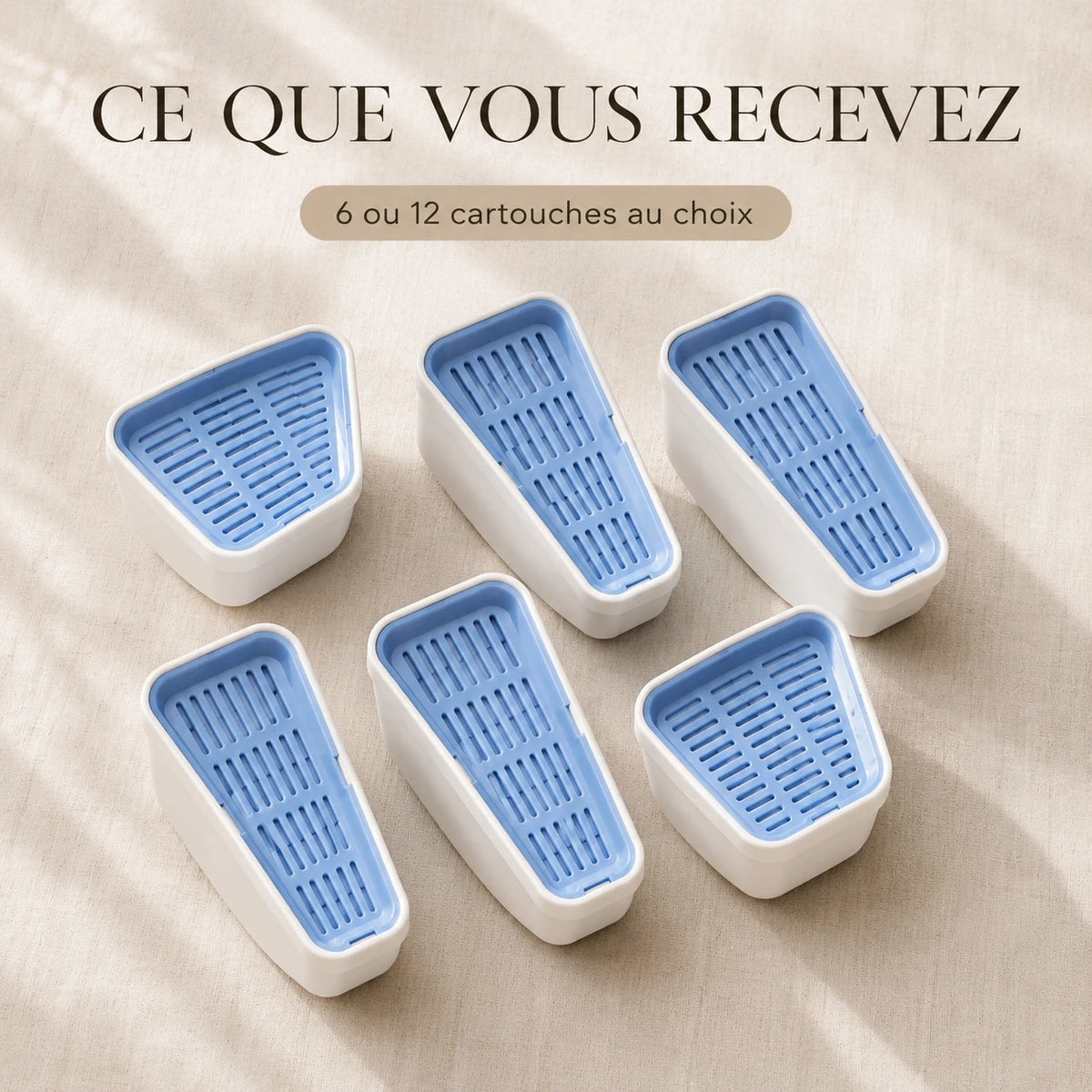 Contenu du pack de filtres fontaine FlowArc 3,2 L, 6 ou 12 cartouches