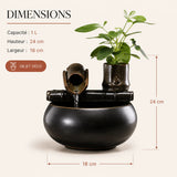 Dimensions de la fontaine à eau céramique 1 L