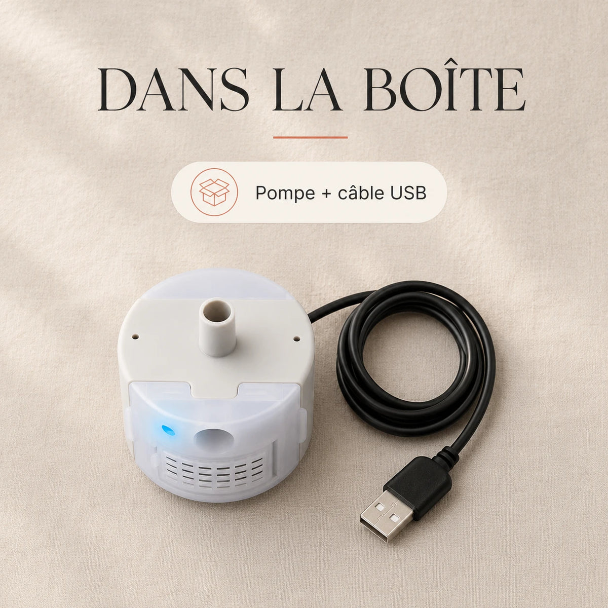Contenu : pompe USB SMA-800 et cable