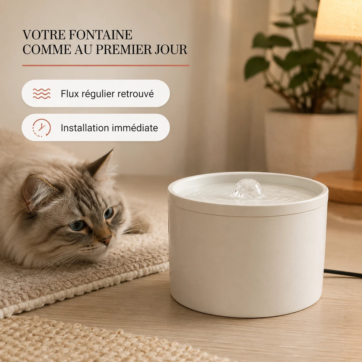 Fontaine a chat comme au premier jour avec la pompe SMA-800