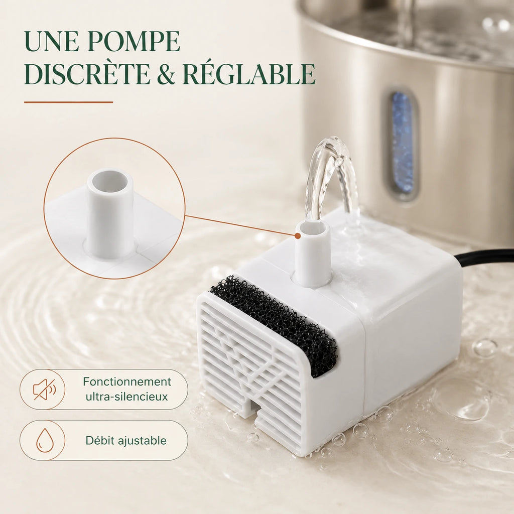 Pompe submersible universelle reglable et silencieuse