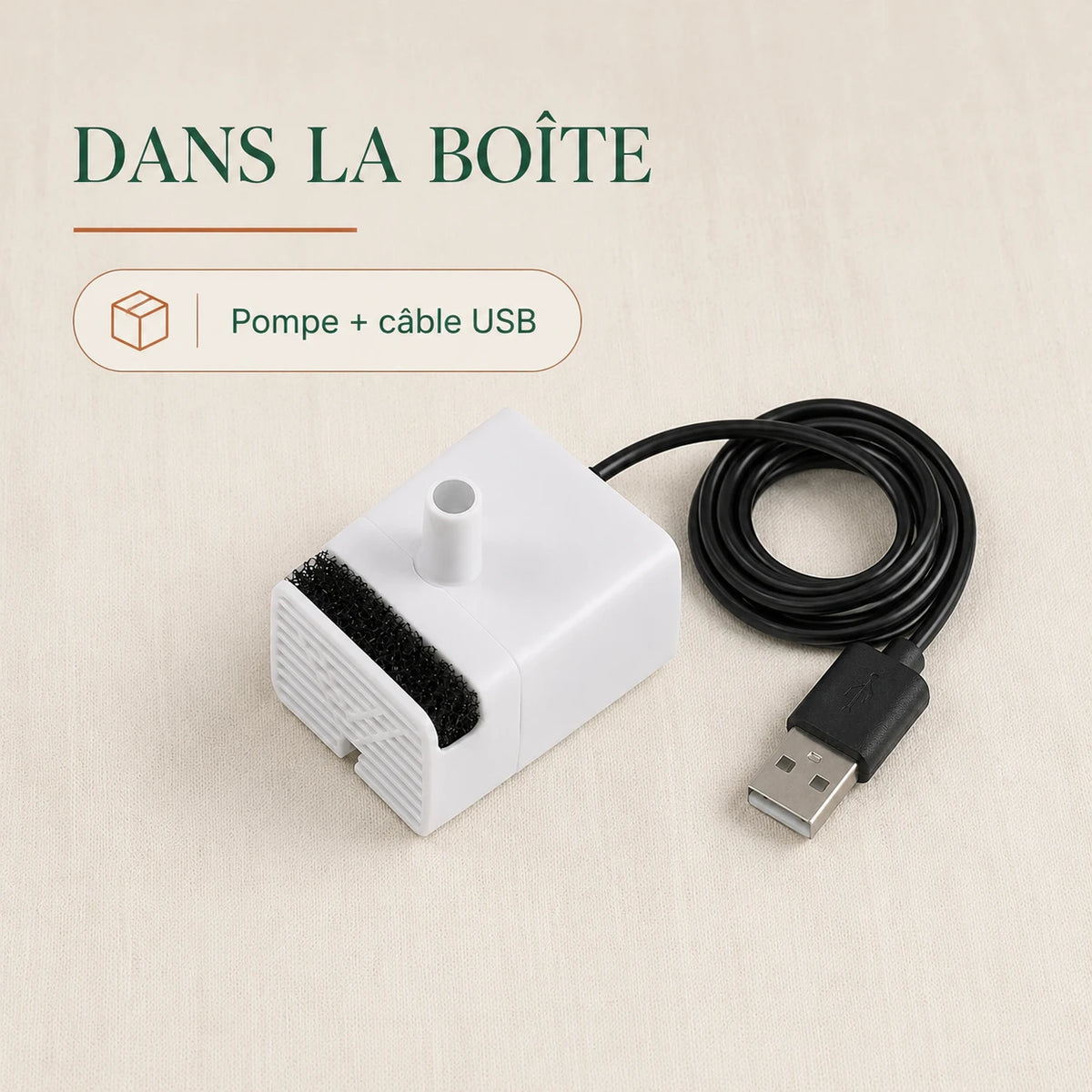 Contenu : pompe USB universelle et cable