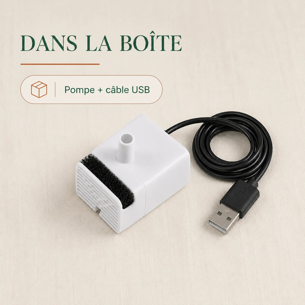 Contenu : pompe USB universelle et cable