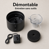 Entretien simple démontable — Fontaine à eau compacte noire pour chat – 2,2 L