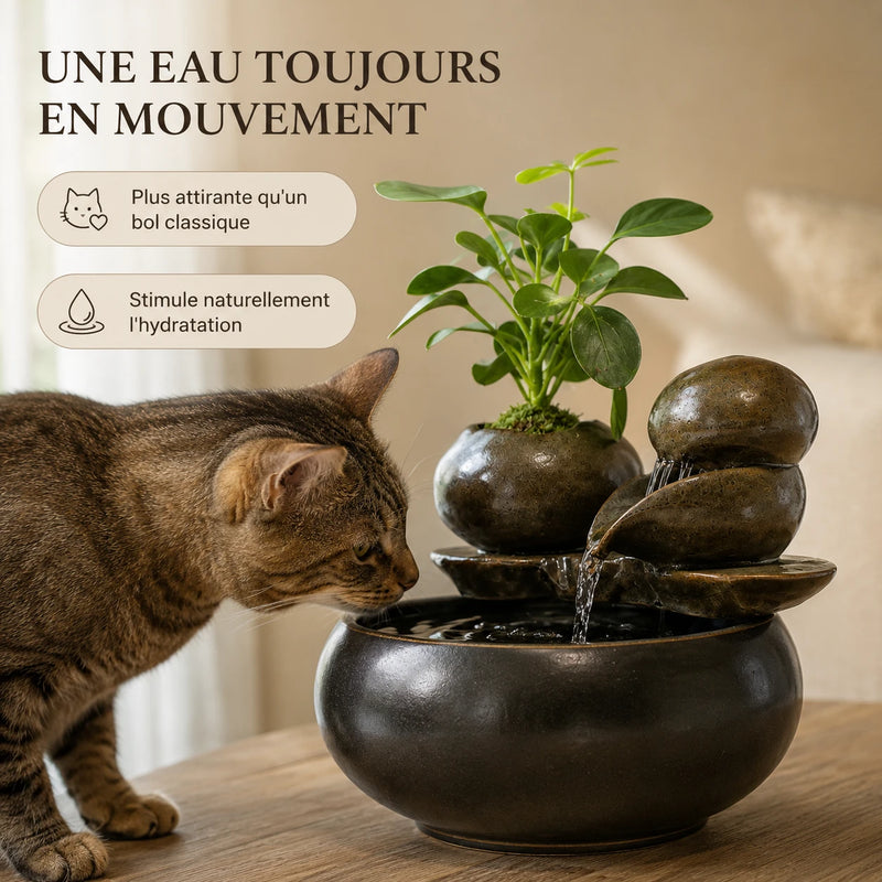 Une eau toujours en mouvement, plus attirante qu'un bol