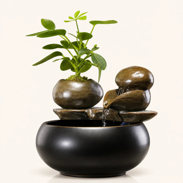 Fontaine à eau céramique double sphère - vue produit